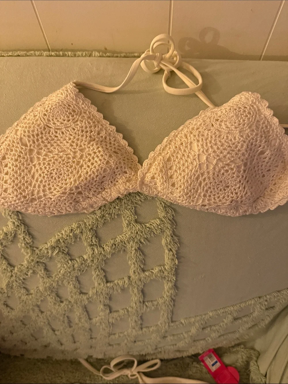 Xhilaration Cream Crochet Lace Bikini Set